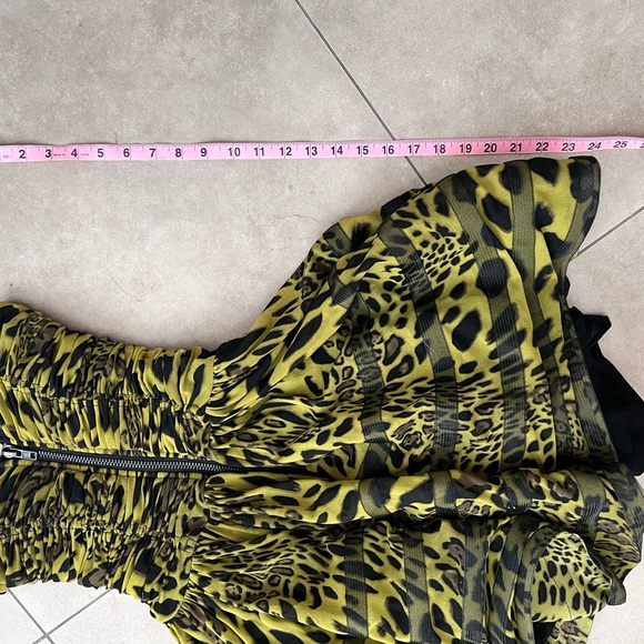 VINTAGE BETSEY JOHNSON strapless lime green and black leopard print dress! - Picture 12 of 12